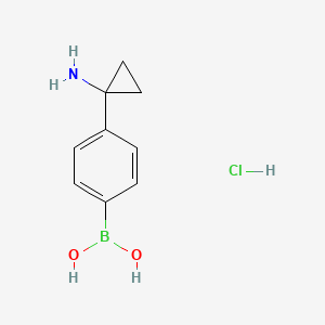 (4-(1-Aminocyclopropyl)phenyl)boronic acid hydrochloride chemical structure (CAS 1256345-72-8)