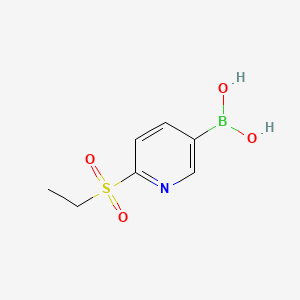 (6-(Ethylsulfonyl)pyridin-3-yl)boronic acid chemical structure (CAS 1256345-84-2)