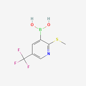 (2-(Methylthio)-5-(trifluoromethyl)pyridin-3-yl)boronic acid chemical structure (CAS 1256346-08-3)