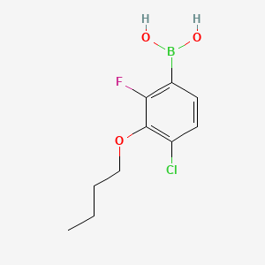 (3-Butoxy-4-chloro-2-fluorophenyl)boronic acid chemical structure (CAS 1256346-25-4)