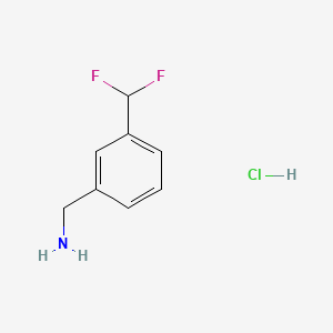 (3-(Difluoromethyl)phenyl)methanamine hydrochloride chemical structure (CAS 1256353-07-7)