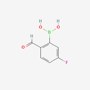 (5-Fluoro-2-formylphenyl)boronic acid chemical structure (CAS 1256355-30-2)