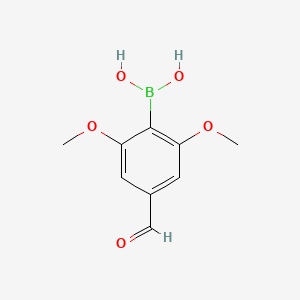 (4-Formyl-2,6-dimethoxyphenyl)boronic acid chemical structure (CAS 1256355-34-6)