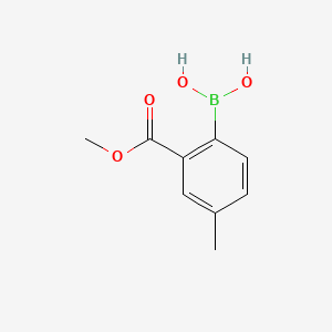 (2-(Methoxycarbonyl)-4-methylphenyl)boronic acid chemical structure (CAS 1256355-43-7)