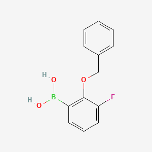 (2-(Benzyloxy)-3-fluorophenyl)boronic acid chemical structure (CAS 1256355-53-9)