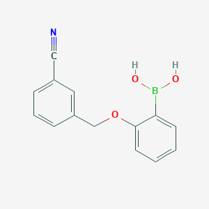 (2-((3-Cyanobenzyl)oxy)phenyl)boronic acid chemical structure (CAS 1256355-67-5)