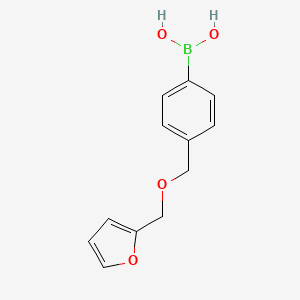 (4-((Furan-2-ylmethoxy)methyl)phenyl)boronic acid chemical structure (CAS 1256358-66-3)