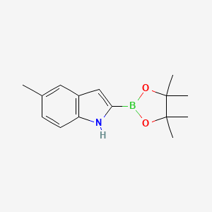 5-Methyl-2-(4,4,5,5-tetramethyl-1,3,2-dioxaborolan-2-yl)-1H-indole chemical structure (CAS 1256358-93-6)
