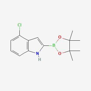 4-Chloro-2-(4,4,5,5-tetramethyl-1,3,2-dioxaborolan-2-yl)-1H-indole chemical structure (CAS 1256358-95-8)