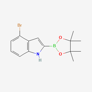 4-Bromo-2-(4,4,5,5-tetramethyl-1,3,2-dioxaborolan-2-yl)-1H-indole chemical structure (CAS 1256358-97-0)