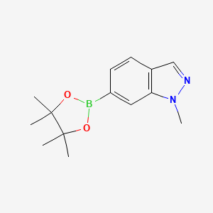 1-Methyl-6-(4,4,5,5-tetramethyl-1,3,2-dioxaborolan-2-yl)-1H-indazole chemical structure (CAS 1256359-09-7)