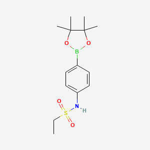 N-(4-(4,4,5,5-Tetramethyl-1,3,2-dioxaborolan-2-yl)phenyl)ethanesulfonamide chemical structure (CAS 1256359-16-6)