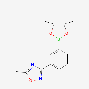5-Methyl-3-(3-(4,4,5,5-tetramethyl-1,3,2-dioxaborolan-2-yl)phenyl)-1,2,4-oxadiazole chemical structure (CAS 1256359-28-0)