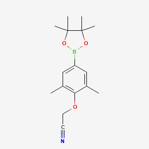 2-(2,6-Dimethyl-4-(4,4,5,5-tetramethyl-1,3,2-dioxaborolan-2-yl)phenoxy)acetonitrile chemical structure (CAS 1256359-33-7)