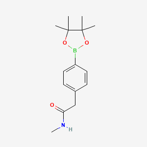 N-Methyl-2-(4-(4,4,5,5-tetramethyl-1,3,2-dioxaborolan-2-yl)phenyl)acetamide chemical structure (CAS 1256359-34-8)