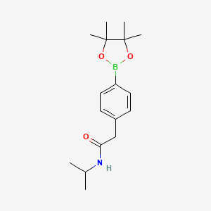 N-Isopropyl-2-(4-(4,4,5,5-tetramethyl-1,3,2-dioxaborolan-2-yl)phenyl)acetamide chemical structure (CAS 1256359-82-6)