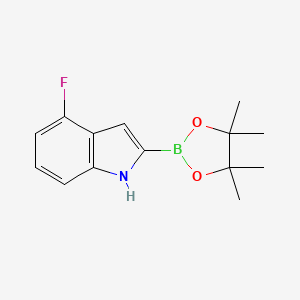 4-Fluoro-2-(4,4,5,5-tetramethyl-1,3,2-dioxaborolan-2-yl)-1H-indole chemical structure (CAS 1256359-96-2)