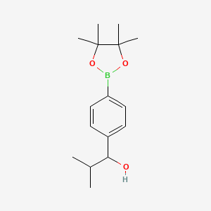 2-Methyl-1-(4-(4,4,5,5-tetramethyl-1,3,2-dioxaborolan-2-yl)phenyl)propan-1-ol chemical structure (CAS 1256360-30-1)