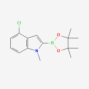 4-Chloro-1-methyl-2-(4,4,5,5-tetramethyl-1,3,2-dioxaborolan-2-yl)-1H-indole chemical structure (CAS 1256360-42-5)