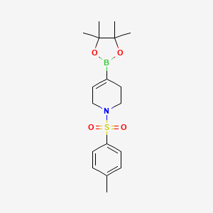 4-(4,4,5,5-Tetramethyl-1,3,2-dioxaborolan-2-yl)-1-tosyl-1,2,3,6-tetrahydropyridine chemical structure (CAS 1256360-46-9)
