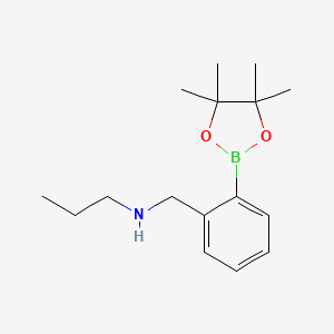 N-(2-(4,4,5,5-Tetramethyl-1,3,2-dioxaborolan-2-yl)benzyl)propan-1-amine chemical structure (CAS 1256360-56-1)