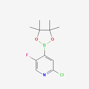 2-Chloro-5-fluoro-4-(4,4,5,5-tetramethyl-1,3,2-dioxaborolan-2-yl)pyridine chemical structure (CAS 1256360-62-9)