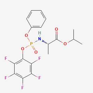(2S)-Isopropyl 2-(((perfluorophenoxy)(phenoxy)phosphoryl)amino)propanoate chemical structure (CAS 1256490-52-4)