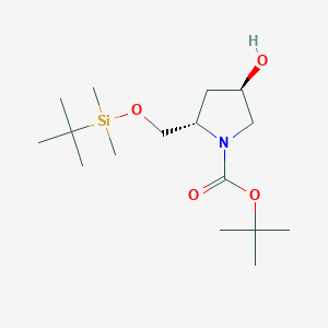 tert-Butyl (2S,4R)-2-(((tert-butyldimethylsilyl)oxy)methyl)-4-hydroxypyrrolidine-1-carboxylate chemical structure (CAS 125653-58-9)