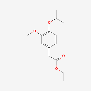 Ethyl 2-(4-isopropoxy-3-methoxyphenyl)acetate chemical structure (CAS 1256581-66-4)