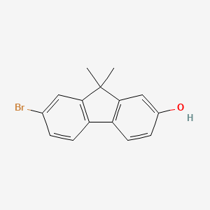 7-Bromo-9,9-dimethyl-9H-fluoren-2-ol chemical structure (CAS 1256619-51-8)