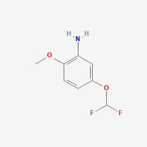 5-(Difluoromethoxy)-2-methoxyaniline chemical structure (CAS 1256627-90-3)