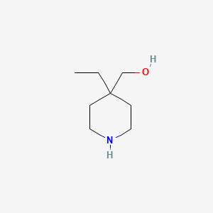 (4-Ethylpiperidin-4-yl)methanol chemical structure (CAS 1256643-15-8)