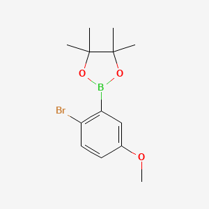 2-(2-Bromo-5-methoxyphenyl)-4,4,5,5-tetramethyl-1,3,2-dioxaborolane chemical structure (CAS 1256781-58-4)