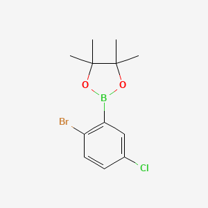 2-(2-Bromo-5-chlorophenyl)-4,4,5,5-tetramethyl-1,3,2-dioxaborolane chemical structure (CAS 1256781-63-1)