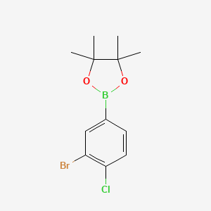 2-(3-Bromo-4-chlorophenyl)-4,4,5,5-tetramethyl-1,3,2-dioxaborolane chemical structure (CAS 1256781-68-6)
