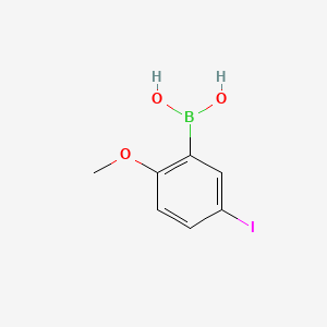 (5-Iodo-2-methoxyphenyl)boronic acid chemical structure (CAS 1256781-75-5)