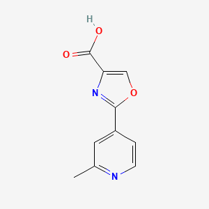 2-(2-Methylpyridin-4-yl)-1,3-oxazole-4-carboxylic acid chemical structure (CAS 1256786-78-3)