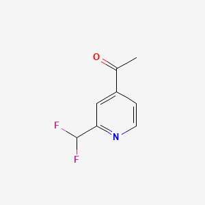 1-(2-(Difluoromethyl)pyridin-4-yl)ethanone chemical structure (CAS 1256788-49-4)