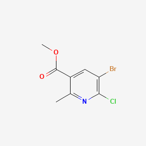 Methyl 5-bromo-6-chloro-2-methylnicotinate chemical structure (CAS 1256788-63-2)