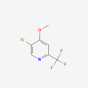 5-Bromo-4-methoxy-2-(trifluoromethyl)pyridine chemical structure (CAS 1256790-33-6)