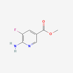 Methyl 6-amino-5-fluoronicotinate chemical structure (CAS 1256792-42-3)