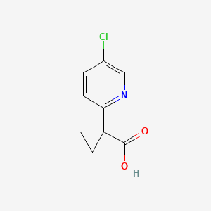 1-(5-Chloropyridin-2-yl)cyclopropane-1-carboxylic acid chemical structure (CAS 1256793-26-6)
