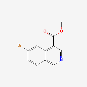 Methyl 6-bromoisoquinoline-4-carboxylate chemical structure (CAS 1256794-48-5)