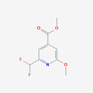 Methyl 2-(difluoromethyl)-6-methoxyisonicotinate chemical structure (CAS 1256807-01-8)
