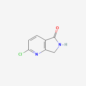 2-Chloro-6,7-dihydro-5H-pyrrolo[3,4-b]pyridin-5-one chemical structure (CAS 1256811-82-1)