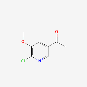 1-(6-Chloro-5-methoxypyridin-3-yl)ethanone chemical structure (CAS 1256812-89-1)