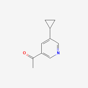 1-(5-Cyclopropylpyridin-3-yl)ethanone chemical structure (CAS 1256818-46-8)