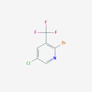 2-Bromo-5-chloro-3-(trifluoromethyl)pyridine chemical structure (CAS 1256820-00-4)