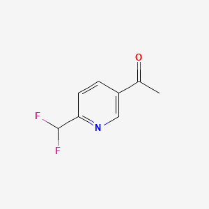 1-(6-(Difluoromethyl)pyridin-3-yl)ethan-1-one chemical structure (CAS 1256821-01-8)