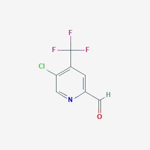 5-Chloro-4-(trifluoromethyl)picolinaldehyde chemical structure (CAS 1256821-81-4)